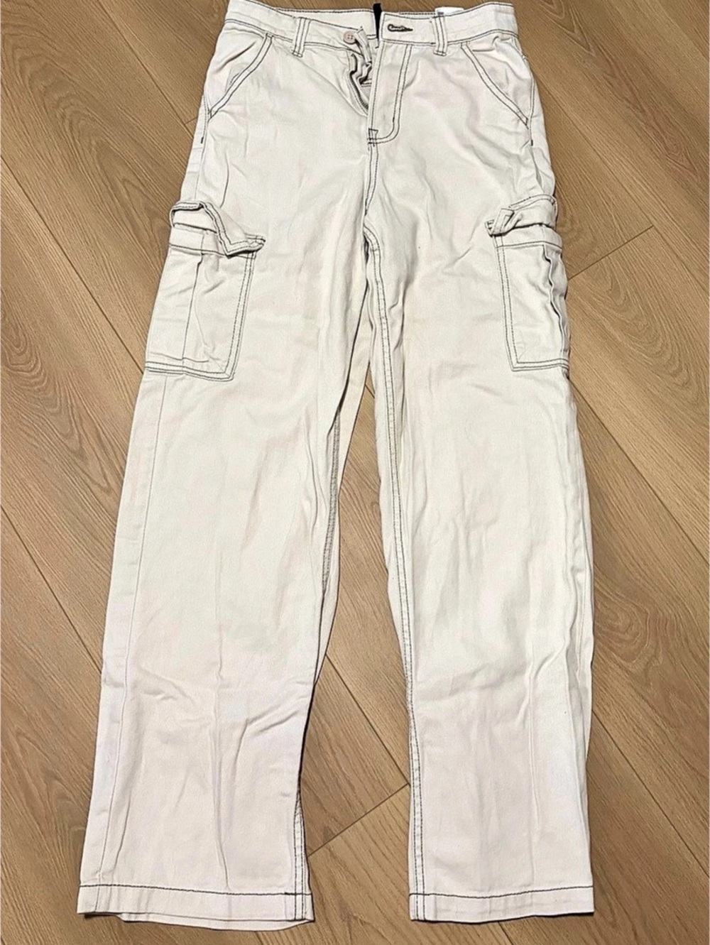 H&M Wide Leg Cargo Pants in White